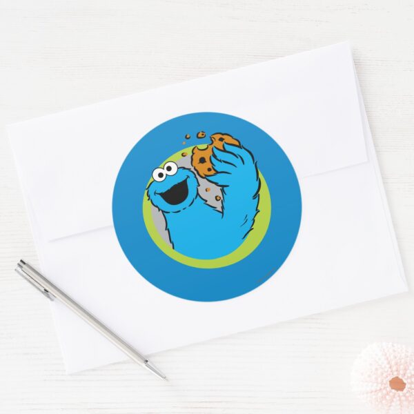 Cookie_Monster_Image_Classic_Round_Sticker_3 Cookie Monster Image Classic Round Sticker