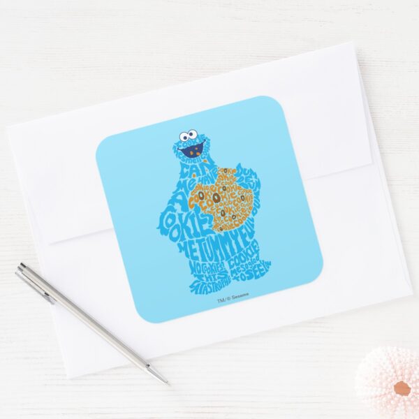 Cookie Monster Pattern Fill Square Sticker