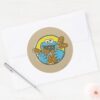 Cookie Monster Retro Classic Round Sticker