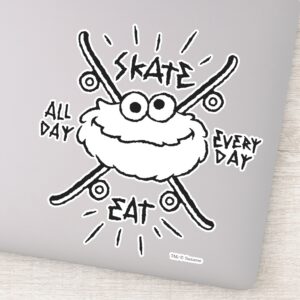 Cookie Monster Skate Logo Skate Eat 24 7 Sticker