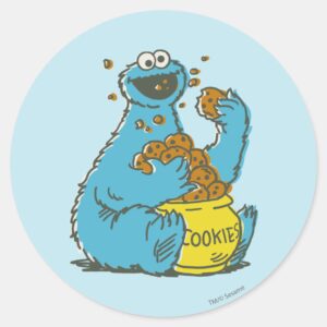 Cookie Monster Vintage Classic Round Sticker