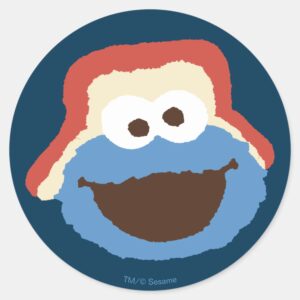 Cookie Monster Woodland Face Classic Round Sticker