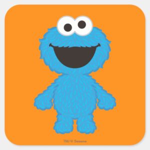 Cookie Monster Wool Style Square Sticker