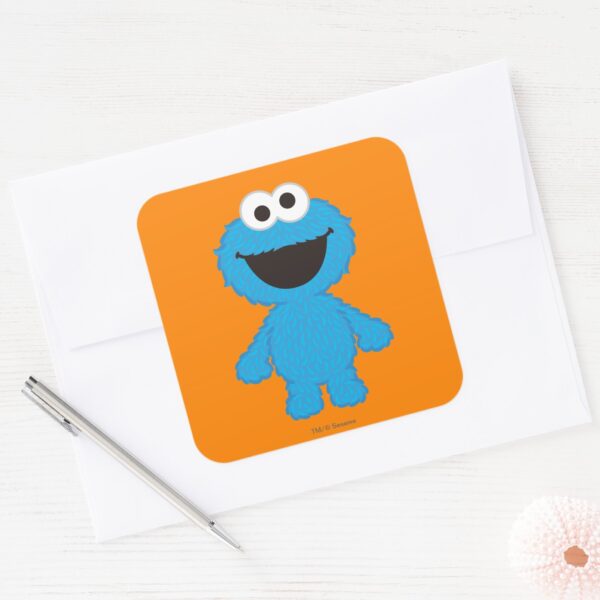 Cookie_Monster_Wool_Style_Square_Sticker_3 Cookie Monster Wool Style Square Sticker