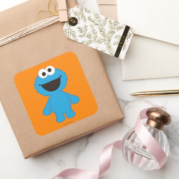 Cookie_Monster_Wool_Style_Square_Sticker_5 Cookie Monster Wool Style Square Sticker