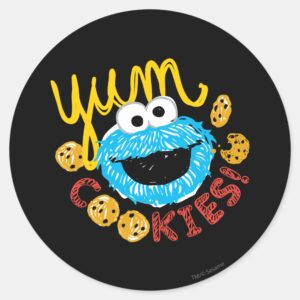 Cookie Monster Yum Classic Round Sticker