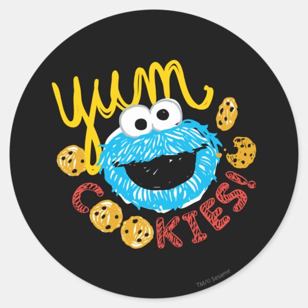 Cookie_Monster_Yum_Classic_Round_Sticker_1 Cookie Monster Yum Classic Round Sticker