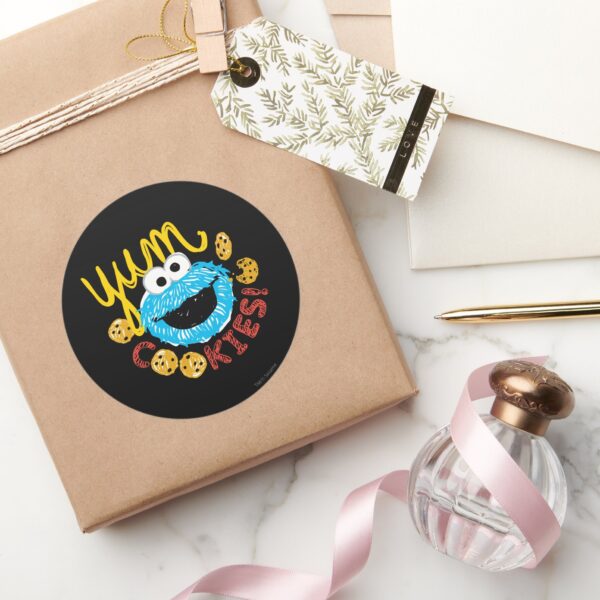 Cookie_Monster_Yum_Classic_Round_Sticker_5 Cookie Monster Yum Classic Round Sticker