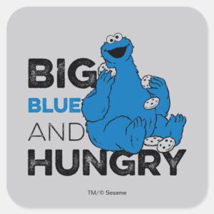 Cookie_Monster___Big_Blue_&_Hungry_Square_Sticker_1 Cookie Monster Big Blue Hungry Square Sticker