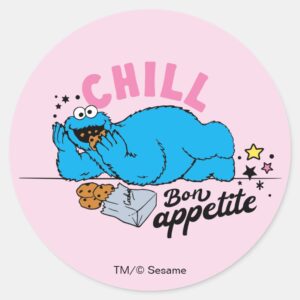 Cookie Monster Chill Bon Appetite Classic Round Sticker