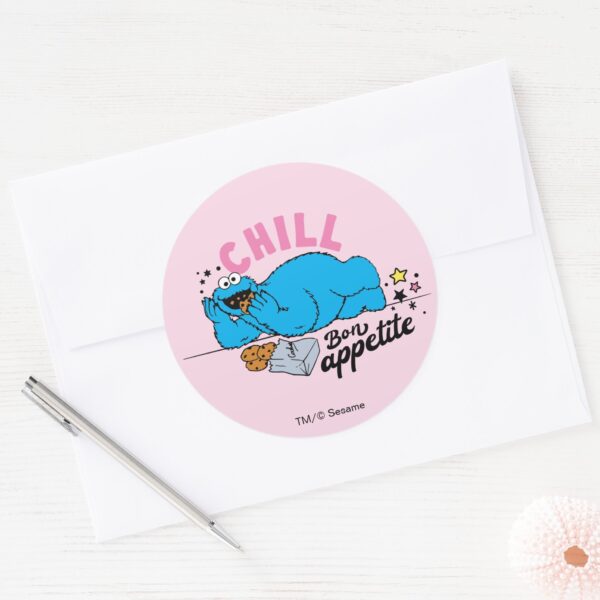 Cookie_Monster___Chill_Bon_Appetite_Classic_Round_Sticker_3 Cookie Monster Chill Bon Appetite Classic Round Sticker