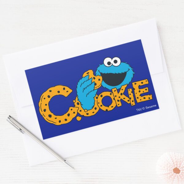 Cookie Monster Cookie Rectangular Sticker