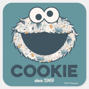 Cookie Monster Cookie Since 1969 Square Sticker