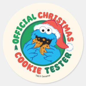 Cookie_Monster___Official_Christmas_Cookie_Tester_Classic_Round_Sticker_1 Cookie Monster Official Christmas Cookie Tester Classic Round Sticker