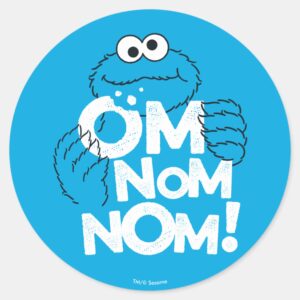 Cookie Monster Om Nom Nom Classic Round Sticker