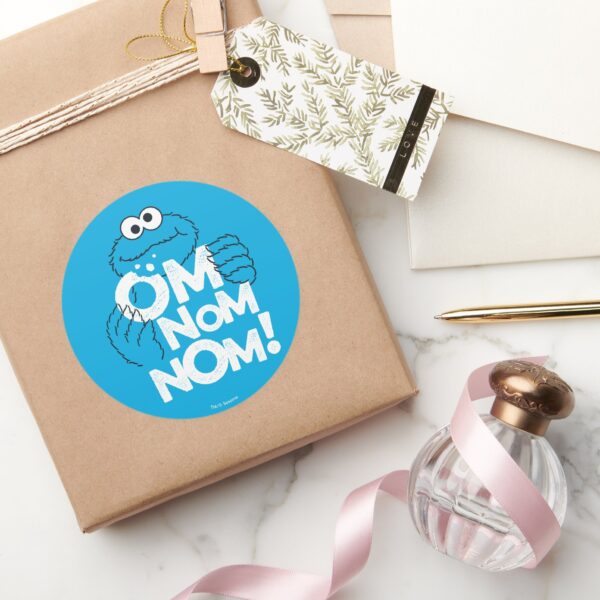 Cookie_Monster___Om_Nom_Nom!_Classic_Round_Sticker_5 Cookie Monster Om Nom Nom Classic Round Sticker