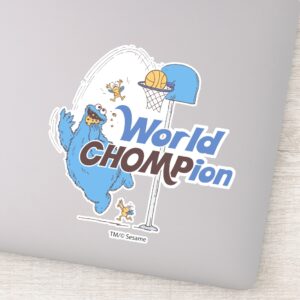 Cookie Monster Shooting Basketball Hoops Sticker