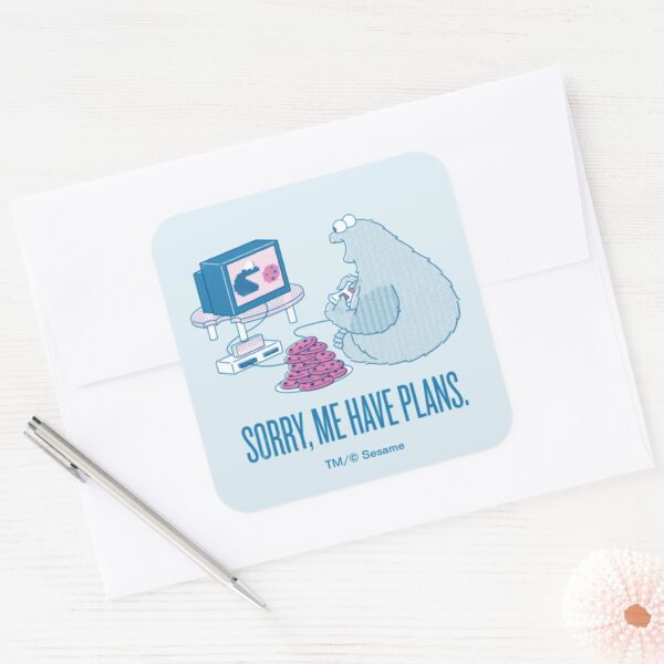 Cookie_Monster___Sorry,_Me_Have_Plans_Square_Sticker_3 Cookie Monster Sorry Me Have Plans Square Sticker