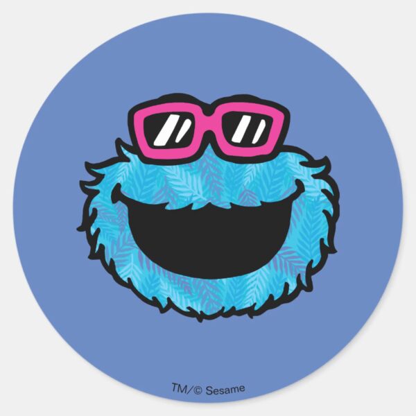 Cookie_Monster___Summer_Vibes_Classic_Round_Sticker_1 Cookie Monster Summer Vibes Classic Round Sticker