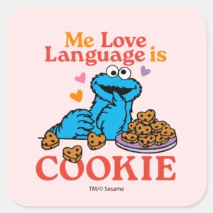 Cookie Monster Valentines Day Quote Square Sticker