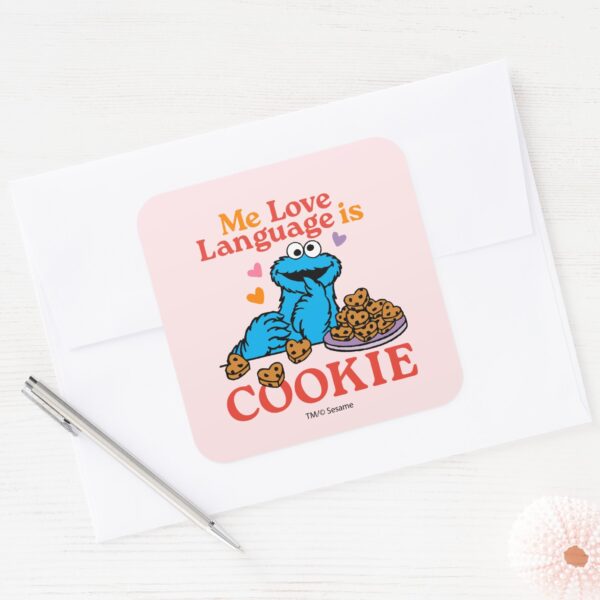Cookie_Monster___Valentine's_Day_Quote_Square_Sticker_3 Cookie Monster Valentines Day Quote Square Sticker