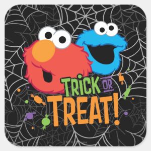 Cookie_Monster_and_Elmo_-_Trick_or_Treat_Square_Sticker_1 Cookie Monster And Elmo Trick Or Treat Square Sticker