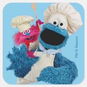 Cookie_Monster's_Foodie_Truck_Friends_Square_Sticker_1 Cookie Monsters Foodie Truck Friends Square Sticker