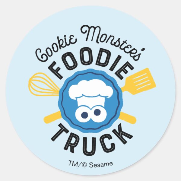 Cookie_Monster's_Foodie_Truck_Logo_Classic_Round_Sticker_1 Cookie Monsters Foodie Truck Logo Classic Round Sticker