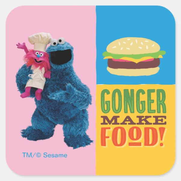 Cookie_Monster's_Foodie_Truck___Gonger_Make_Food_Square_Sticker_1 Cookie Monsters Foodie Truck Gonger Make Food Square Sticker