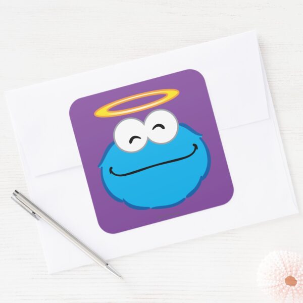 Cookie_Smiling_Face_with_Halo_Square_Sticker_3 Cookie Smiling Face With Halo Square Sticker