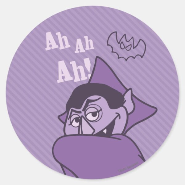 Count_von_Count_-_Ah_Ah_Ah!_Classic_Round_Sticker_1 Count Von Count Ah Ah Ah Classic Round Sticker