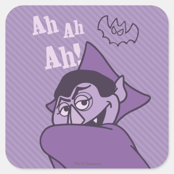 Count Von Count Ah Ah Ah Square Sticker