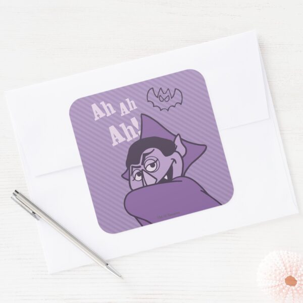 Count Von Count Ah Ah Ah Square Sticker