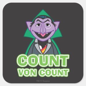Count_von_Count_Classic_Style_2_Square_Sticker_1 Count Von Count Classic Style 2 Square Sticker