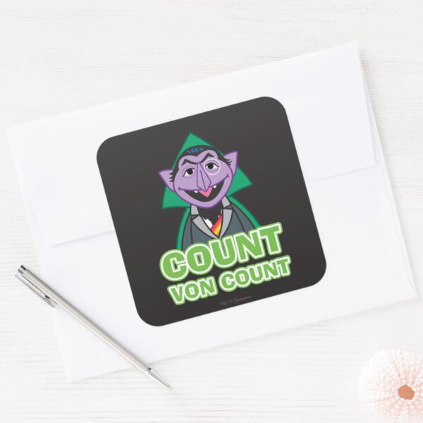 Count_von_Count_Classic_Style_2_Square_Sticker_3 Count Von Count Classic Style 2 Square Sticker