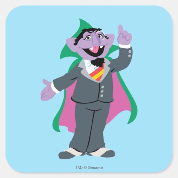Count_von_Count_Classic_Style_Square_Sticker_1 Count Von Count Classic Style Square Sticker