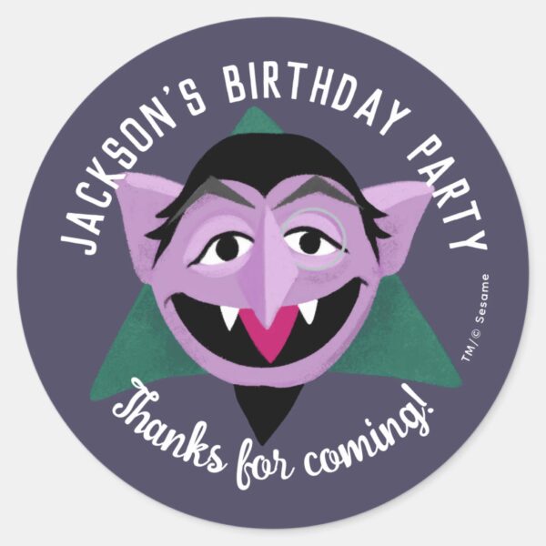 Count_von_Count_Face_Birthday_Party_Classic_Round_Sticker_1 Count Von Count Face Birthday Party Classic Round Sticker