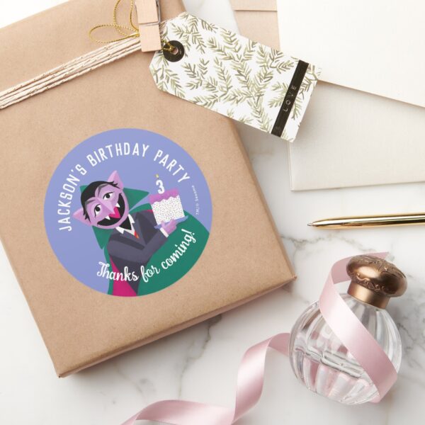 Count_von_Count_Number_Cake_Birthday_Party_Classic_Round_Sticker_5 Count Von Count Number Cake Birthday Party Classic Round Sticker