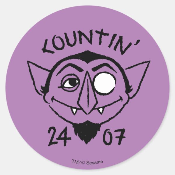 Count_von_Count_Skate_Logo_-_Countin'_24_7_Classic_Round_Sticker_1 Count Von Count Skate Logo Countin 24 7 Classic Round Sticker