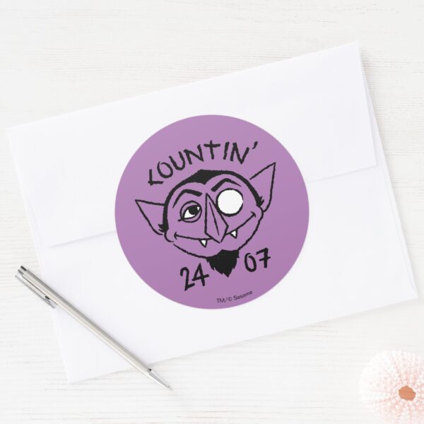 Count_von_Count_Skate_Logo_-_Countin'_24_7_Classic_Round_Sticker_3 Count Von Count Skate Logo Countin 24 7 Classic Round Sticker