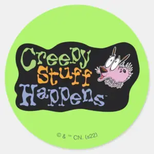Courage The Cowardly Dog Creepy Stuff Happens Classic Round Sticker