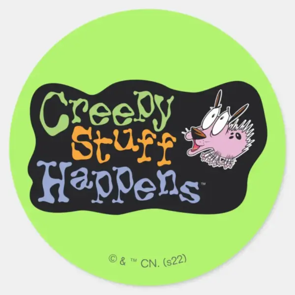 Courage The Cowardly Dog Creepy Stuff Happens Classic Round Sticker