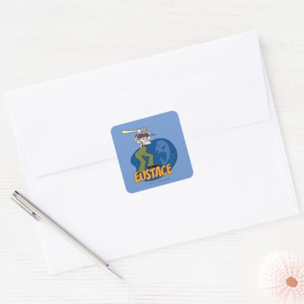 Courage The Cowardly Dog Eustace Graphic Square Sticker