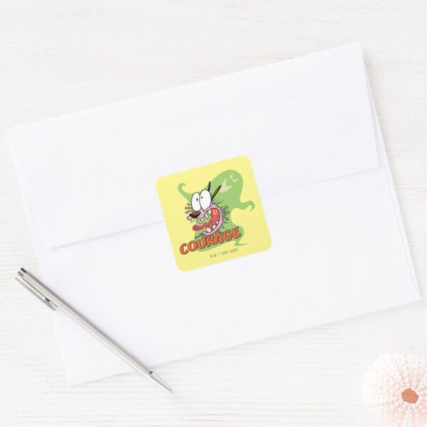 Courage The Cowardly Dog Ghost Graphic Square Sticker