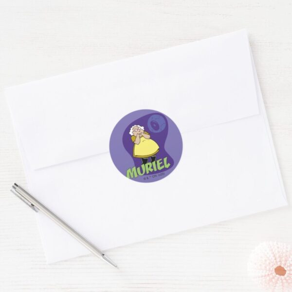 Courage The Cowardly Dog Muriel Graphic Classic Round Sticker