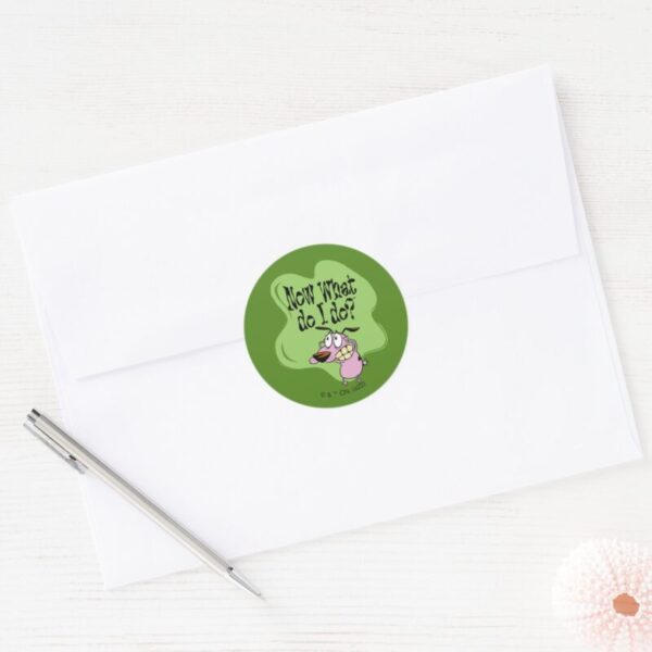 Courage The Cowardly Dog Now What Do I Do Classic Round Sticker