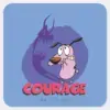 Courage The Cowardly Dog Shadow Graphic Square Sticker