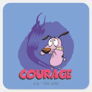 Courage The Cowardly Dog Shadow Graphic Square Sticker