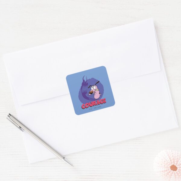 Courage The Cowardly Dog Shadow Graphic Square Sticker
