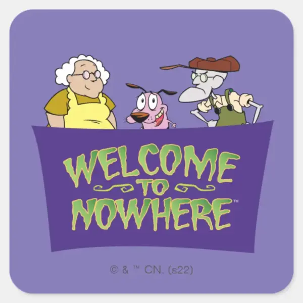 Courage The Cowardly Dog Welcome To Nowhere Square Sticker